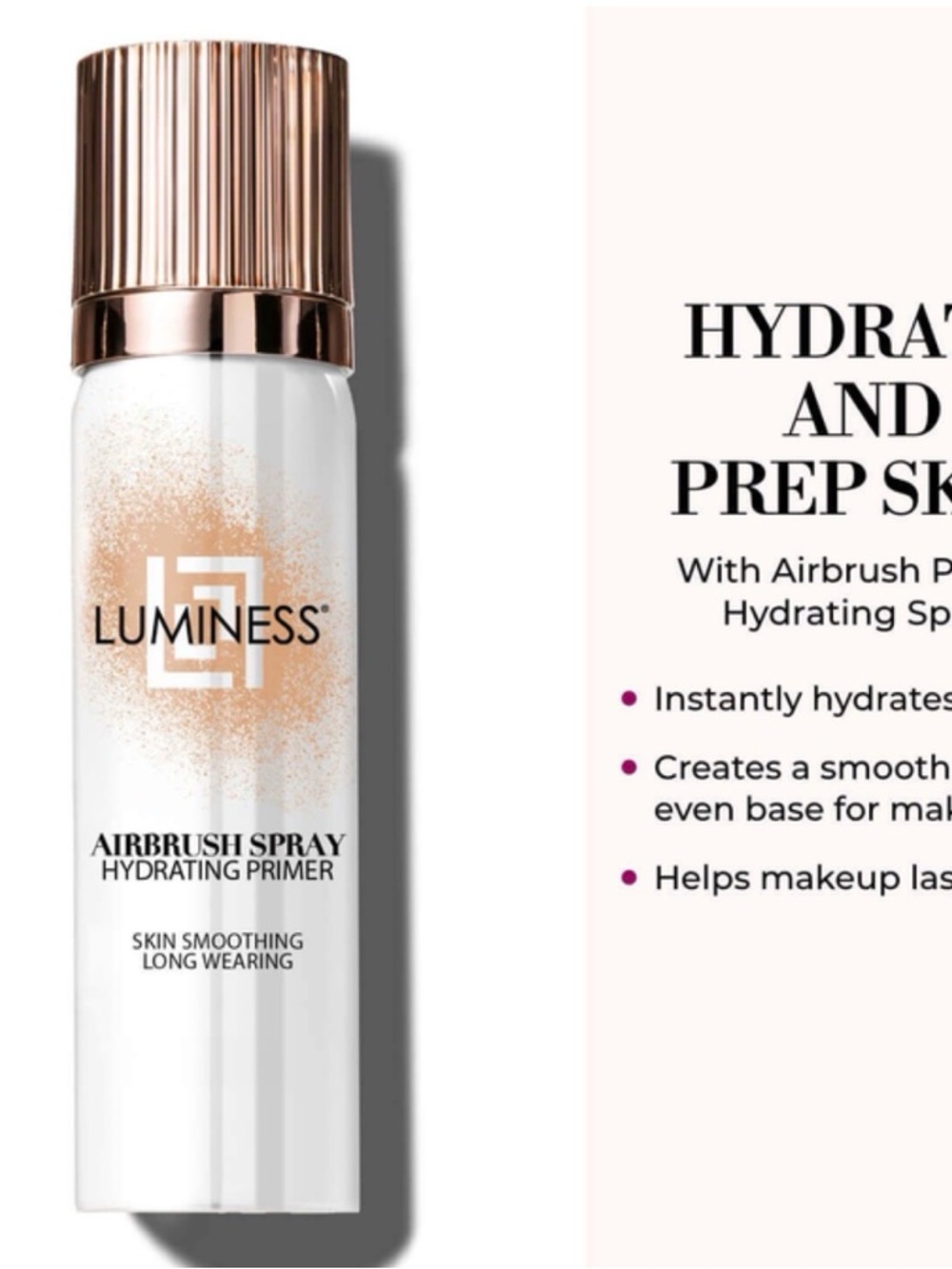 Luminess Airbrush Spray Silk Foundation (x2) + Hydrating Primer Warm 070 Kit - Picture 7 of 8